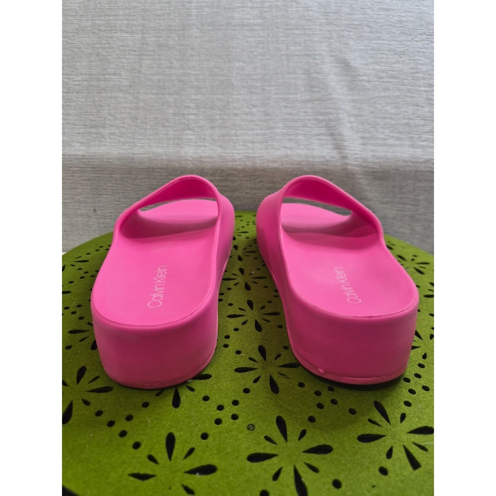 Calvin Klein Holly Womens US 5 M Platform Slide Sandals Pink Open Toe Slip On - Picture 4 of 8
